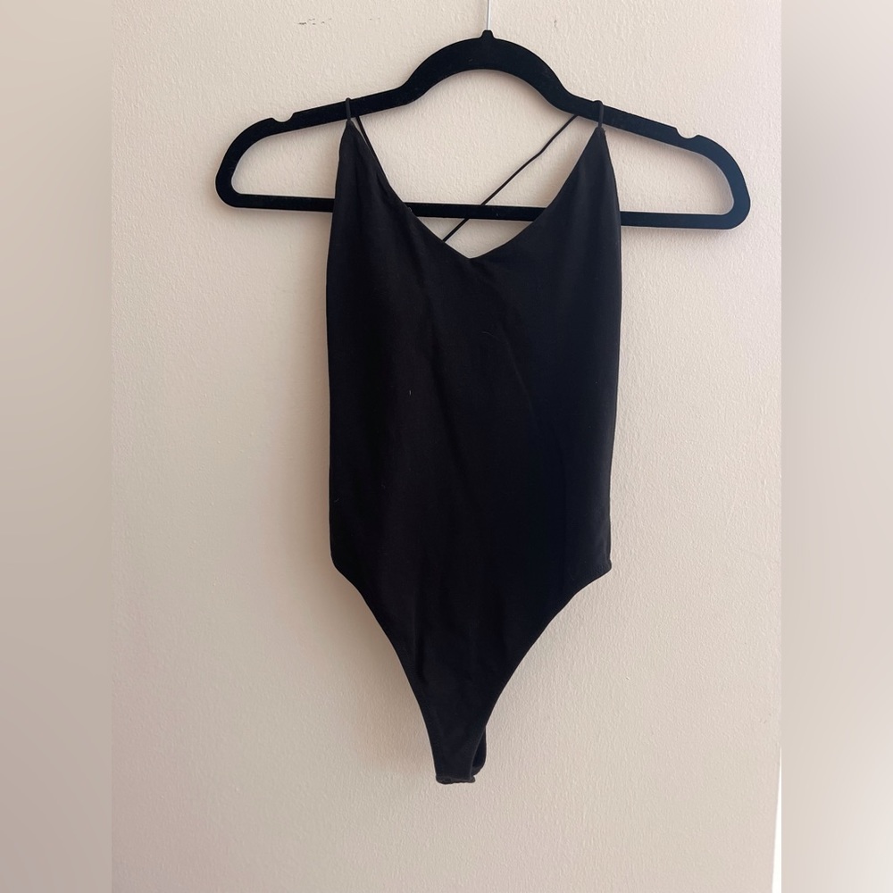 SKIN - Gilda Asymmetric Organic Prima Cotton-Blend Jersey Thong Bodysuit